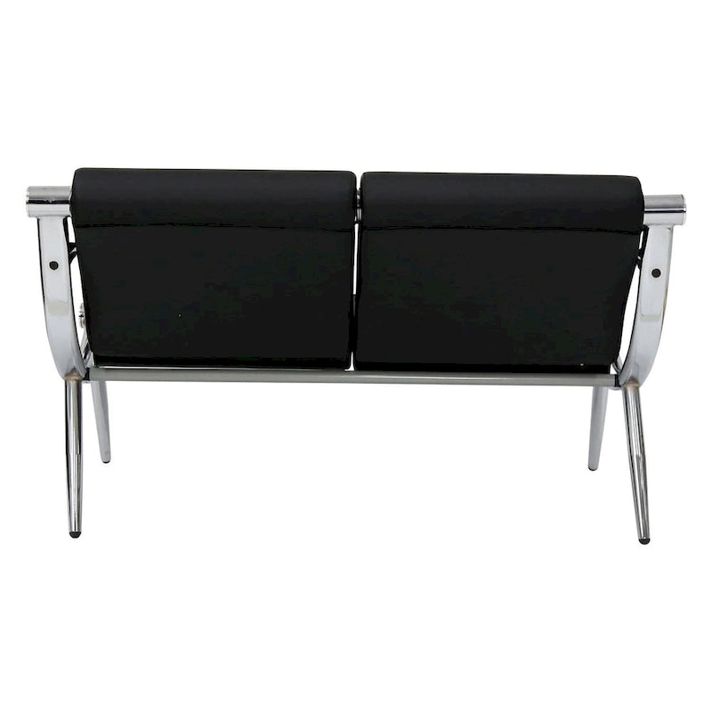 Banco de Recepción de Cuero Sintético Negro, Configuraciones de 1 a 3 Asientos