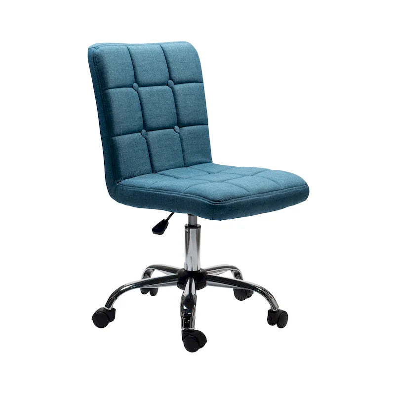 Silla de oficina giratoria de tela capitoné azul/gris/rojo/negro, 1 persona