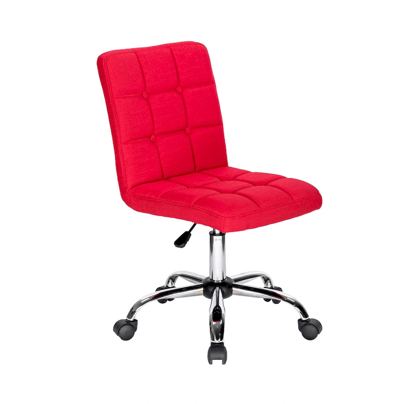 Silla de oficina giratoria de tela capitoné azul/gris/rojo/negro, 1 persona