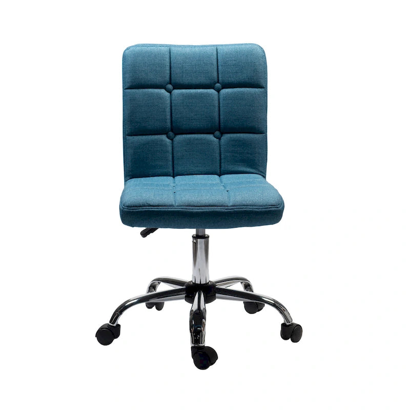 Silla de oficina giratoria de tela capitoné azul/gris/rojo/negro, 1 persona
