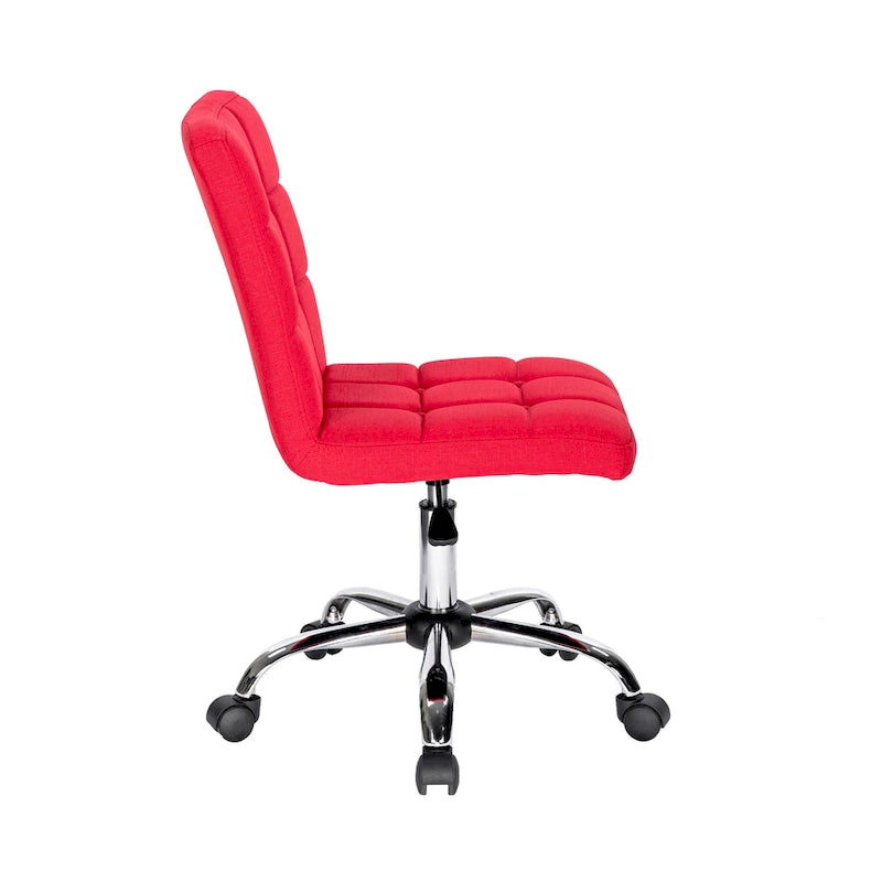 Silla de oficina giratoria de tela capitoné azul/gris/rojo/negro, 1 persona