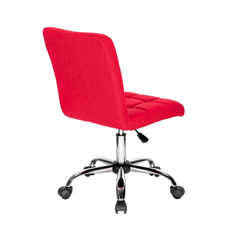 Silla de oficina giratoria de tela capitoné azul/gris/rojo/negro, 1 persona
