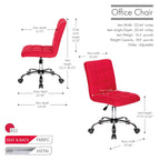 Silla de oficina giratoria de tela capitoné azul/gris/rojo/negro, 1 persona