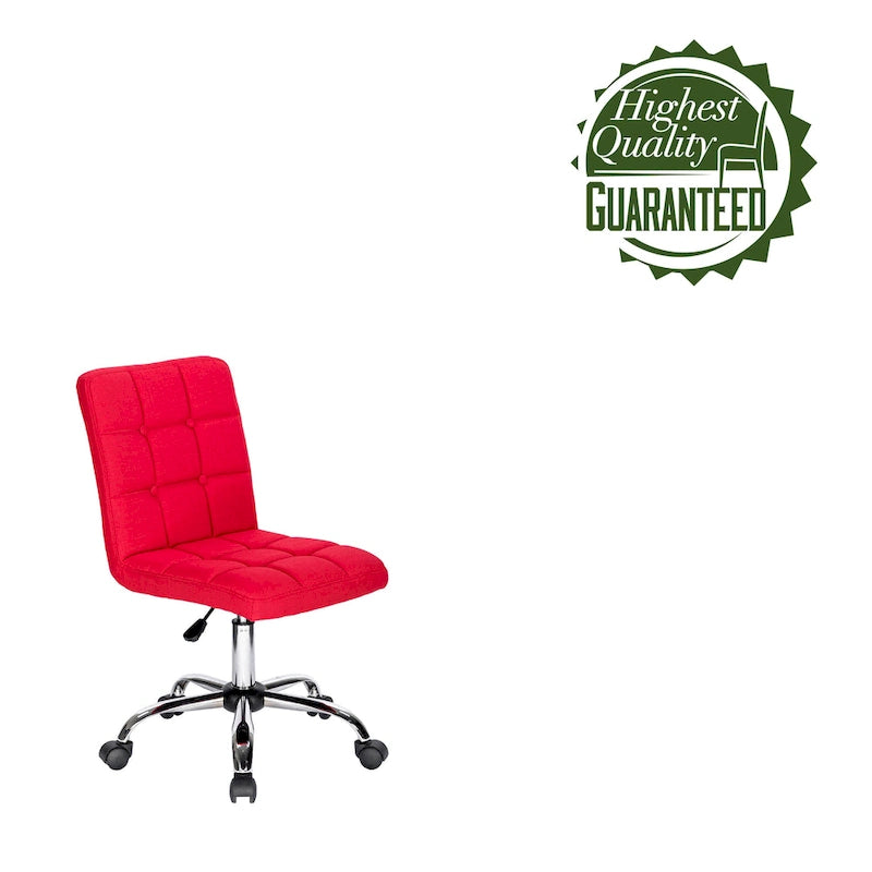 Silla de oficina giratoria de tela capitoné azul/gris/rojo/negro, 1 persona
