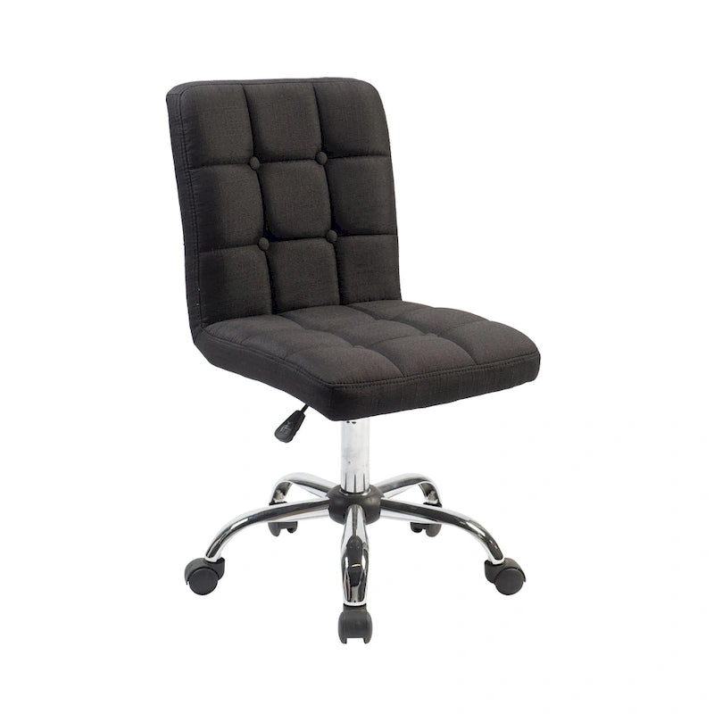 Silla de oficina giratoria de tela capitoné azul/gris/rojo/negro, 1 persona