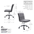 Silla de oficina giratoria de tela capitoné azul/gris/rojo/negro, 1 persona