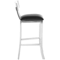 SAFAVIEH Ofelia 30 Inch Stainless Steel Cross Back Black Bar Stool - 17.5  x 18.8  x 39  - 18Wx19Dx39H