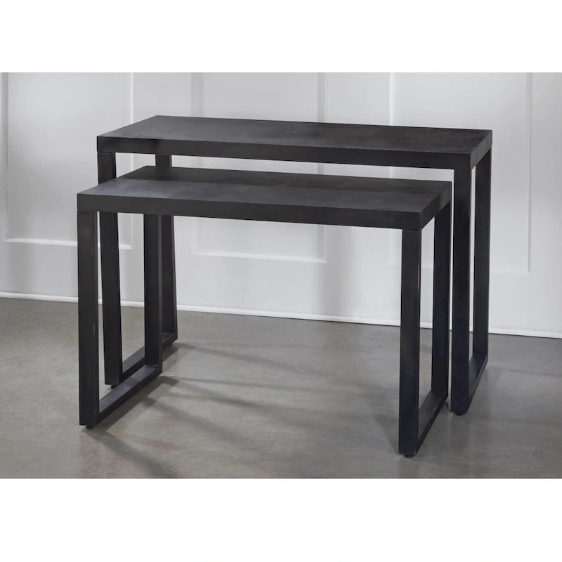 Mesa Consola Moderna de Metal Negro — 1 Persona