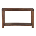 Mesa consola rústica Brick Brown, madera maciza de acacia, 1 persona