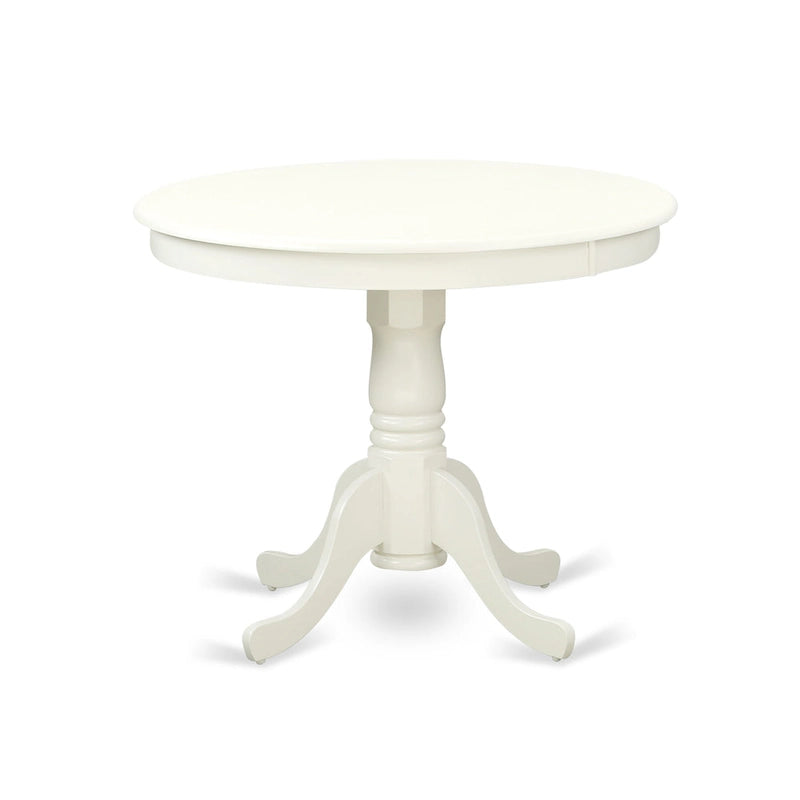 Juego de comedor redondo de lino blanco, tela de lino beige claro, 2-4 asientos