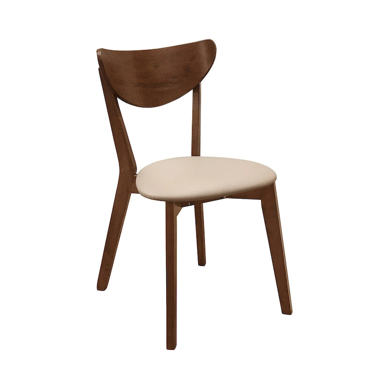 Sillas de comedor con respaldo abierto Tan And Chestnut, juego de 4
