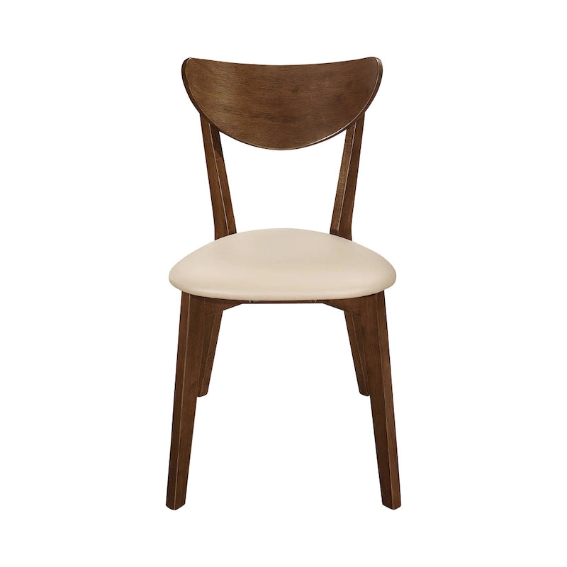 Sillas de comedor con respaldo abierto Tan And Chestnut, juego de 4