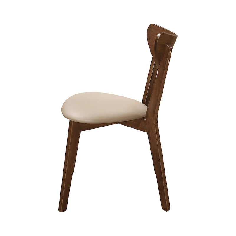Sillas de comedor con respaldo abierto Tan And Chestnut, juego de 4