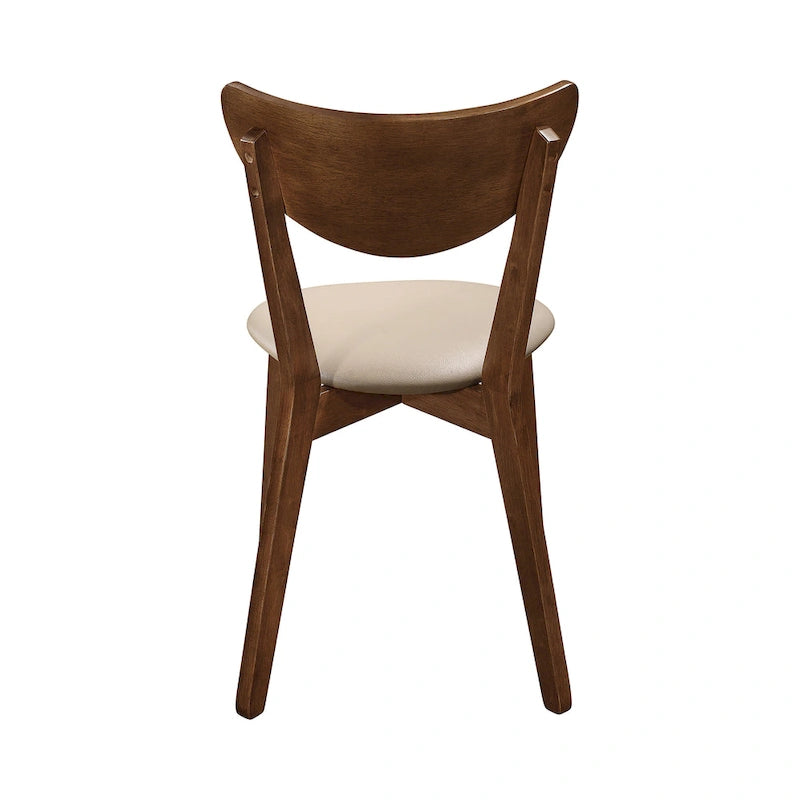 Sillas de comedor con respaldo abierto Tan And Chestnut, juego de 4