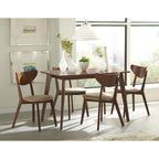 Sillas de comedor con respaldo abierto Tan And Chestnut, juego de 4