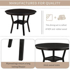 Juego de comedor de 5 piezas para 4 personas color marrón espresso
