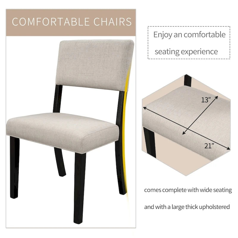 Juego de comedor de 5 piezas para 4 personas color marrón espresso