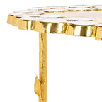 Mesa auxiliar floral dorada, 1 pieza, 40,6 cm de ancho x 40,6 cm de profundidad x 45,7 cm de alto