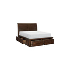 Juego de dormitorio de 5 piezas con plataforma trineo marrón – Queen/King
