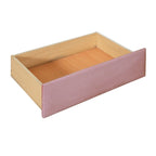 Cama nido doble tapizada en terciopelo beige/rosa/gris con cama auxiliar elevable y 2 cajones
