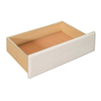 Cama nido doble tapizada en terciopelo beige/rosa/gris con cama auxiliar elevable y 2 cajones
