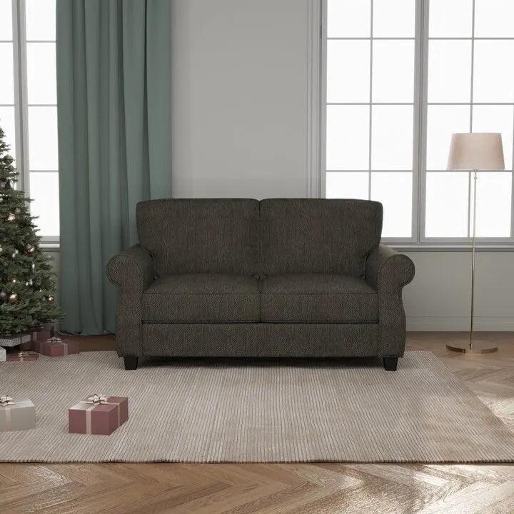Sofá de 3 plazas con estructura de madera maciza gris/marrón