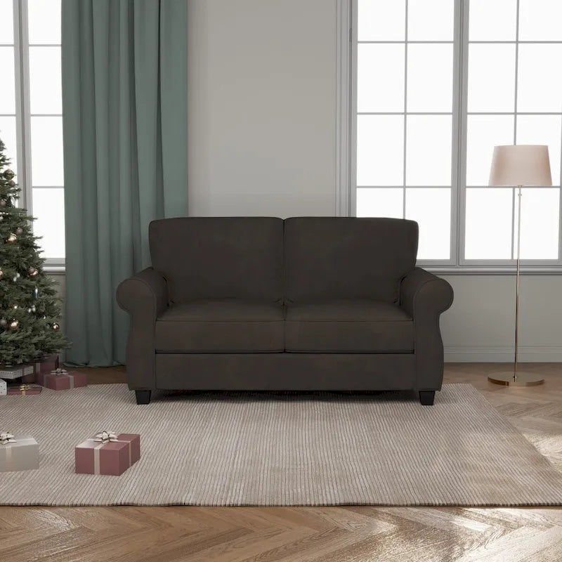 Sofá de 3 plazas con estructura de madera maciza gris/marrón