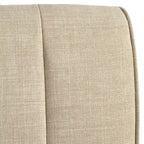 Silla de esquina para comedor tapizada en crema con respaldo acanalado, asiento individual