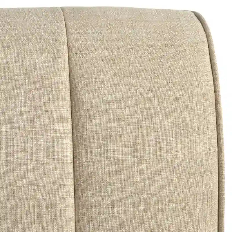 Silla de esquina para comedor tapizada en crema con respaldo acanalado, asiento individual