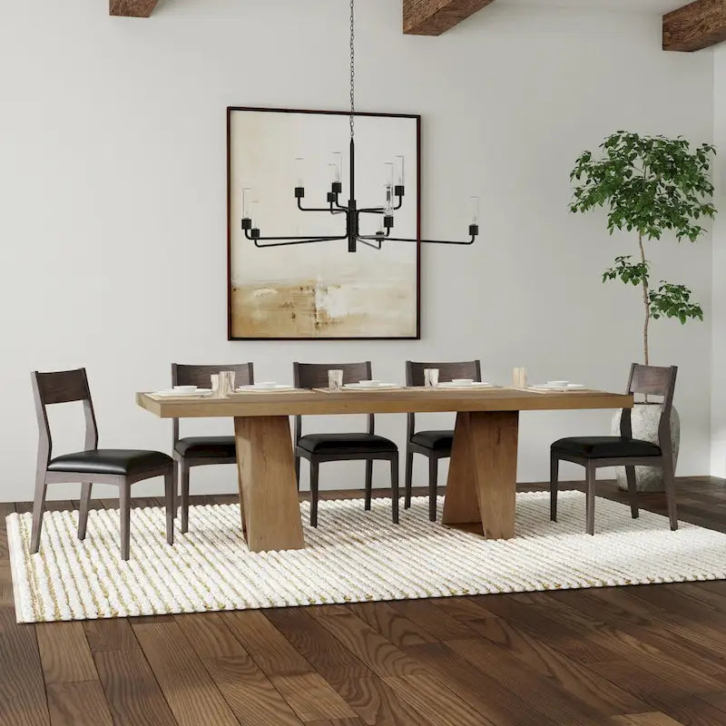 Classic Home Arleth 94  Reclaimed Oak Transitional Dining Table in Natural