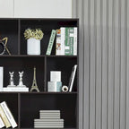 Estantería con puertas de café/roble/nogal, mueble de almacenamiento abierto de 3 estantes