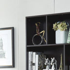 Estantería con puertas de café/roble/nogal, mueble de almacenamiento abierto de 3 estantes