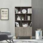 Estantería con puertas de café/roble/nogal, mueble de almacenamiento abierto de 3 estantes