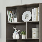 Estantería con puertas de café/roble/nogal, mueble de almacenamiento abierto de 3 estantes