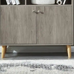 Estantería con puertas de café/roble/nogal, mueble de almacenamiento abierto de 3 estantes