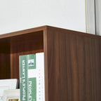Estantería con puertas de café/roble/nogal, mueble de almacenamiento abierto de 3 estantes