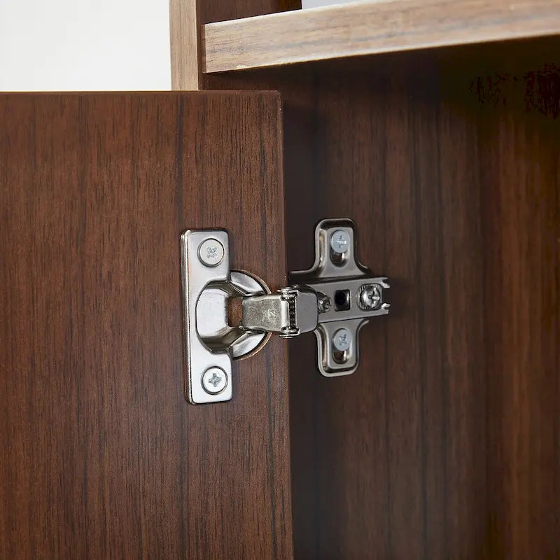 Estantería con puertas de café/roble/nogal, mueble de almacenamiento abierto de 3 estantes