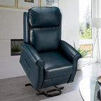 Sillón reclinable eléctrico de una plaza en azul y crema
