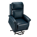 Sillón reclinable eléctrico de una plaza en azul y crema