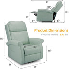 Sillón reclinable eléctrico de una plaza en azul y crema