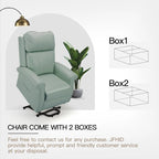 Sillón reclinable eléctrico de una plaza en azul y crema
