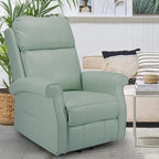 Sillón reclinable eléctrico de una plaza en azul y crema