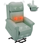 Sillón reclinable eléctrico de una plaza en azul y crema