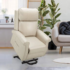 Sillón reclinable eléctrico de una plaza en azul y crema
