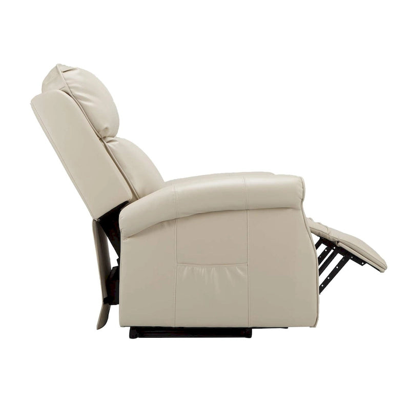 Sillón reclinable eléctrico de una plaza en azul y crema