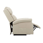 Sillón reclinable eléctrico de una plaza en azul y crema