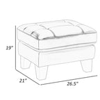 Puf gris y burdeos, asiento individual, 67.3 cm An. x 53.3 cm Pr. x 48.3 cm Al.