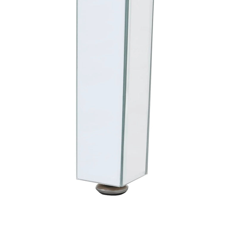 Mesa de centro de cristal con espejo plateado para sala de estar