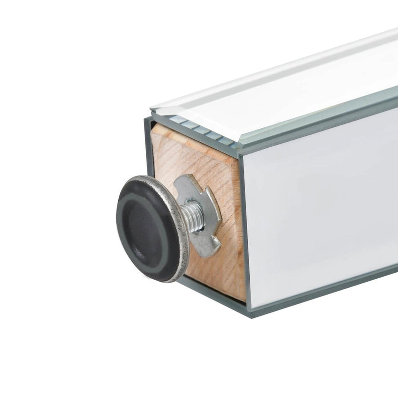 Mesa de centro de cristal con espejo plateado para sala de estar
