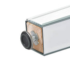 Mesa de centro de cristal con espejo plateado para sala de estar